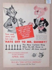 1949 TOM & JERRY 9×12.25″ Print Ad FN 6.0 The Little Orphan MGM Cartoon & Leo
