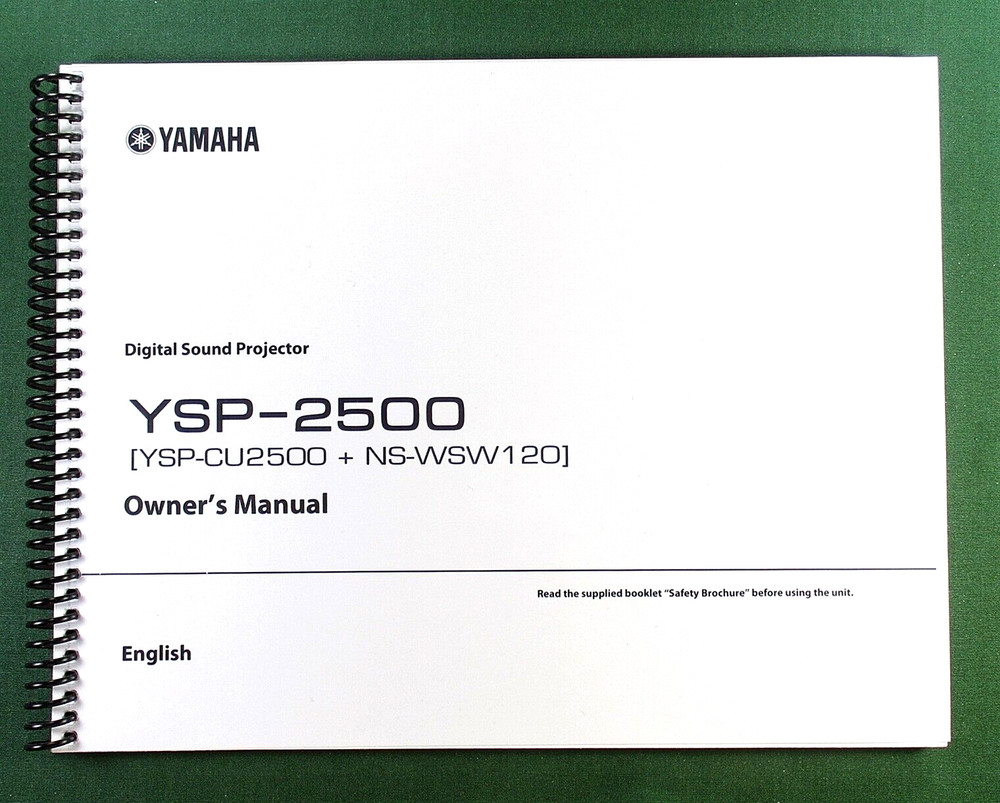 Yamaha YSP-2500 Instruction Manual: Full Color 83 Pages & Protective Covers!