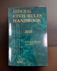 Federal Civil Rules Handbook Thomson Reuters 2025 – BRAND NEW