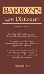 Barron’s Law Dictionary – Paperback By Gifis, Steven H. – GOOD
