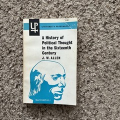 A History of Political Thought in the 16th Century J W Allen PB 1960 Vintage