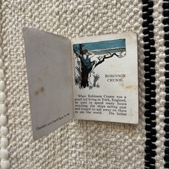 1916 EGGERS Robinson Crusoe mini tiny small little book PACKARD PIANOS AD