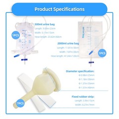 Latex Condom Catheter External Self-Sealing Set, 9 Piece 25mm/0.98inch
