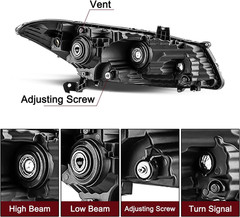Headlight Assembly Pair for 2008-2012 Honda Accord 2-Door Coupe [ Factory Haloge