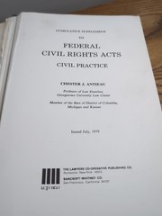 Federal Civil Rights Act Civil Practice 1971 Chester Antieau and 1979 Supplement