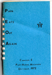 PAPA EATS OUT AGAIN CHAPTER S Port Huron Michigan COOKBOOK RECIPES 1972 71 pages