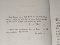 1868 PRAYER BOOK w/ Miniature Portrait & VELVET BINDING in German ANTIQUE