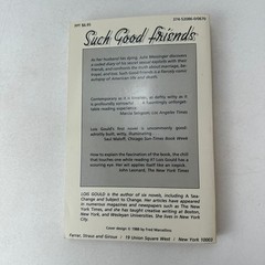 Such Good Friends Lois Gould SC 1988 Farrar Straus Giroux