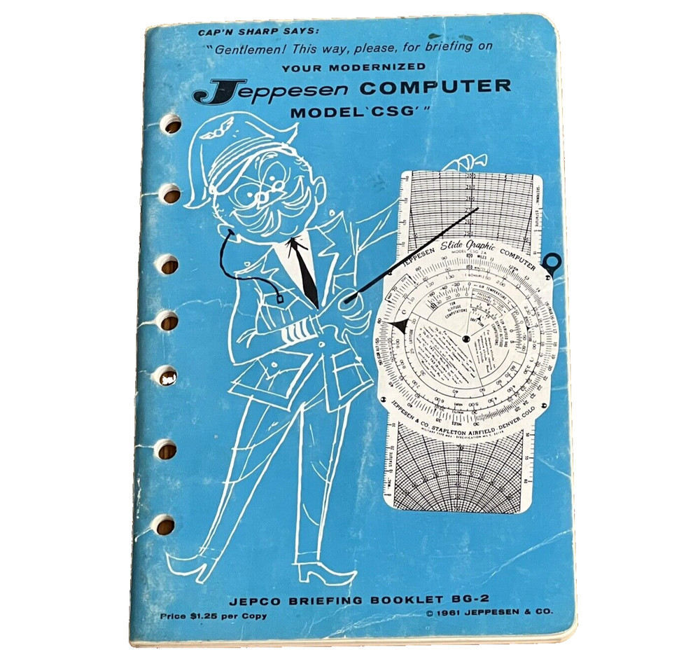Jepco Briefing Booklet BG-2 1961 Slide Graphic Computer Jeppesen Model CSG