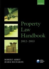 Property Law Handbook 2012-2013 (Legal Practice Course Guide) By