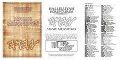 HalleluYah Scriptures NAME MEANGINS BOOK 2500 Names & Meanings FREE SHIPPING
