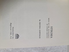 Stigma by Erving Goffman PB First Thus Very Good 1963 Vintage Books! Exc.
