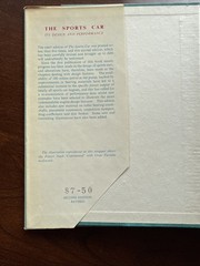 The Sports Car: Its Design and Performance Colin Campbell – 1959 HC/DJ VGC RARE