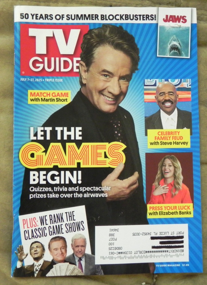 TV GUIDE July 7 – 27 2025 Triple Issue Game Shows Summer Blockbuster Movies