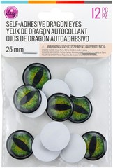 6 Pack – CousinDIY Dragon Adhesive Wiggle Eyes 25mm 12/Pkg-Green – 5A002XVX-1GYH