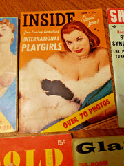Lot 7 VINTAGE 1950s PINUPS CELEBRITY Magazine Lot Pocket SIZE