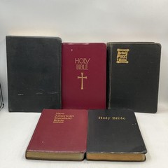 Lot Of 5 Bibles: NASB, New American, NAB, Nave’s Topical, Hurlbut Hardcover