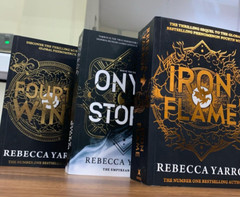 Onyx Storm + Iron Flame + Fourth wing by Rebecca Yarros Paperback and English