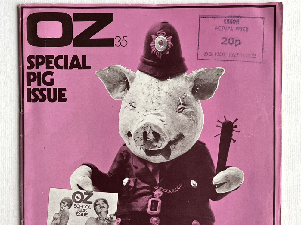 OZ MAGAZINE No.35. Brown pig cover variant. No “40p” printed on cover