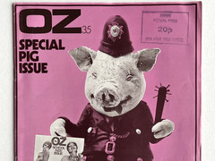 OZ MAGAZINE No.35. Brown pig cover variant. No “40p” printed on cover