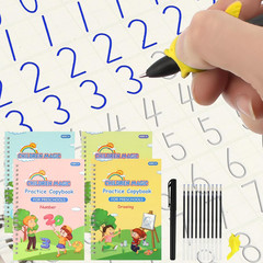 Magic Grooved Writing Books for Kids 3-5 Reusable Handwriting Practice 4 Pack