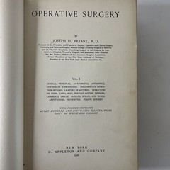Antique Manual Of Operative Surgery by Joseph D. Bryant M.D. Vintage 1900 3rd Ed