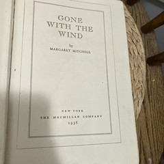 Aug. 1936. (novel) Gone With The Wind by M. Mitchell. Heavy Thick Grey Hardback
