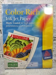 Avery Color Rich/Matte Coated Inkjet Paper 98 Bright 28LB 80Sheets 8.5″ x 11″