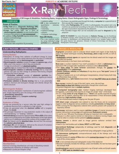 X-Ray Tech (Quickstudy: Academic) – Pamphlet By BarCharts, Inc. – GOOD