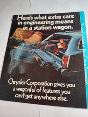 1971 Chrysler insert brochure “What engineering means in a station wagon” 8 pp.