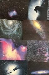 Collaging Lot of 30 Single Book Pages Celestial Space Planets Collage Astronomy