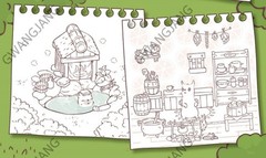 Cats and Soup Coloring Book 56 Pages 9Ⅹ9″ Paper Good Quality Korea Game Kpop Fun
