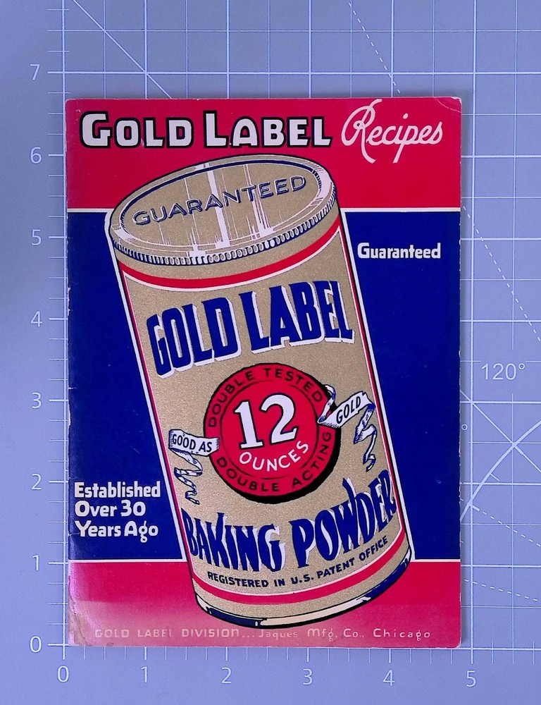 Vintage Gold Label Baking Powder Baking Recipe Book – 16 Pages – B2