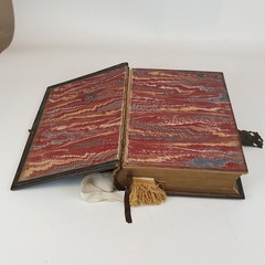 Holy Bible 1861 Antique George E Eyre London Large 9″ x 12″ 3″ Thick Metal Edge