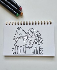 Whimsical Homes Coloring Book 8.5 X 5.5 In A5 Coloring Book For Adults And Kids.