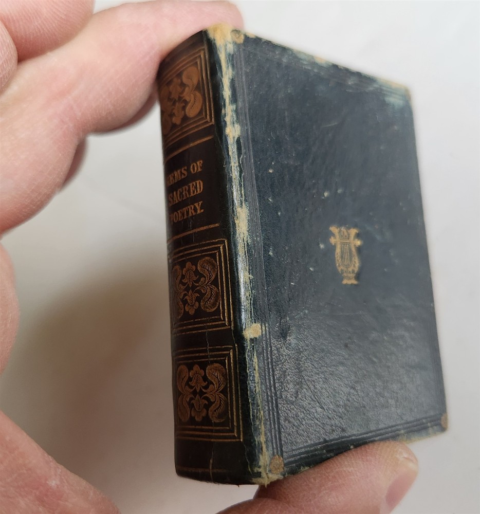 1840s MINIATURE BOOK GEMS of SACRED POETRY in ENGLISH antique