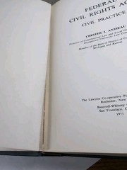 Federal Civil Rights Act Civil Practice 1971 Chester Antieau and 1979 Supplement