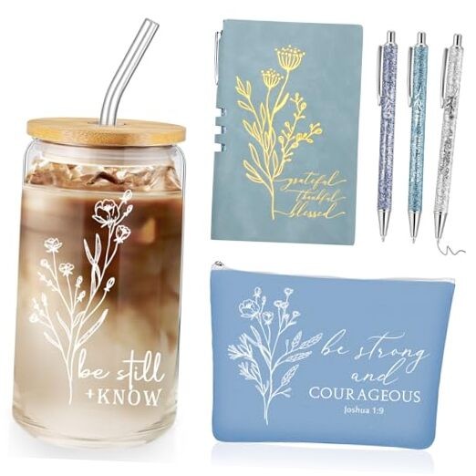 6 Pcs Christian Gift for Women Faith Be Still and Know 16 oz Tumbler Aesthetic