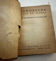 4 Vtg. Little Leather Library Longfellow Hiawatha I&II, Evangeline, Miles Stand.