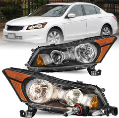 Headlight Assembly Pair Compatible with 2008-2012 Honda Accord Sedan 4-Door LX L
