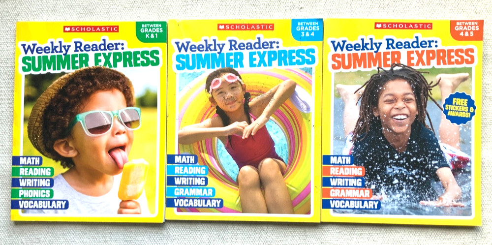 Lot (3) Weekly Reader SUMMER EXPRESS Magazines, Grades K -1, 3 -4 and 4-5