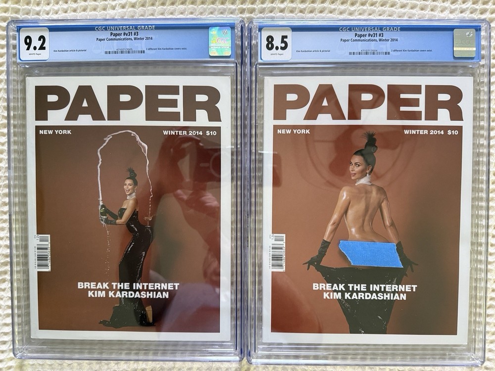 Paper #v31 #3 (2024) Both Kim Kardashian Covers! Clothed CGC 9.2 & Nude CGC 8.5.