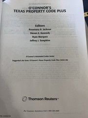 Thomson Reuters, Texas Property Codes Plus, O’Connor’s, 2025-2026