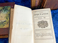 Tiny Antique Books; Miscellany, Plant World, Spectator, Columbian Orator #B46