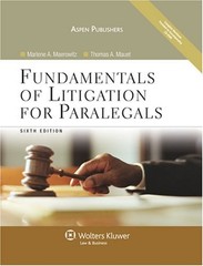 Fundamentals of Litigation for Paralegals Hardcover Marlene A. Ma
