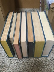 Lot of 7 Shades Of Blue Hardcover Books Collection Set Decorative Shelve AB10