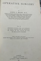 Antique 1900/1901 Two Volume Set Operative Surgery by Joseph D. Bryant, M.D.