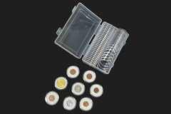 50PCS*40mm Coin Capsules Round Plastic Coin Holder White gaskets with Case Box🔥