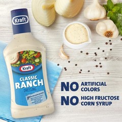 Kraft Classic Ranch Dressing, 16 fl oz Bottle 16 Fl Oz (Pack of 1)
