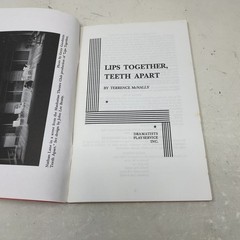 Lips Together, Teeth Apart by Terrence McNally PB First Thus Very Good 1992